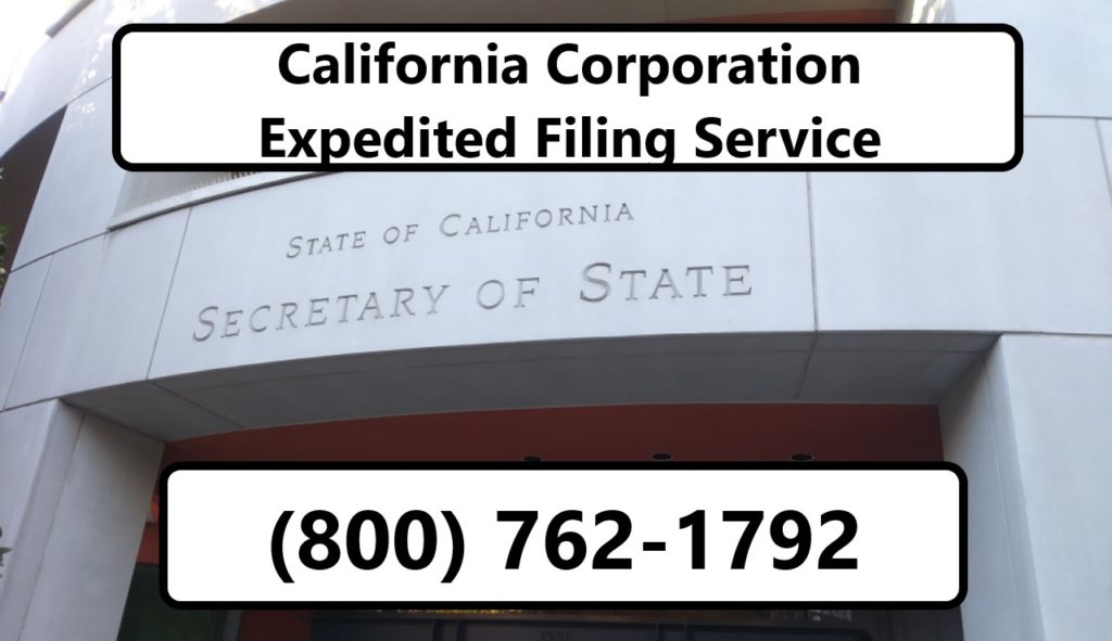 California Corporation Expedited Filing Service 
